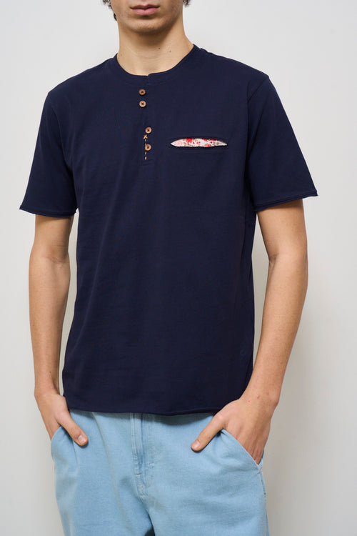 T-shirt uomo girocollo blu