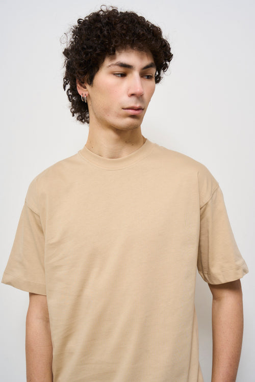 T-shirt uomo girocollo beige - 2