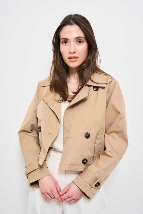 Trench crop donna cammello - 1