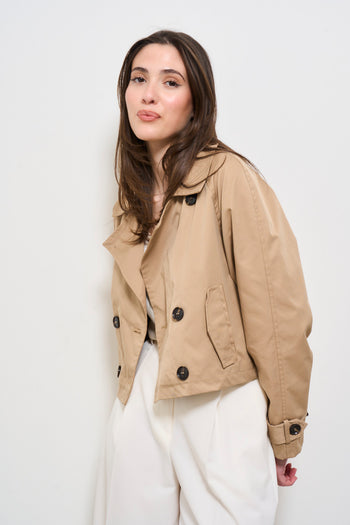 Trench crop donna cammello - 4