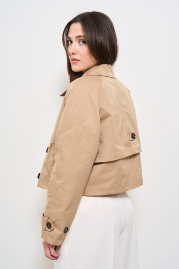 Trench crop donna cammello - 5