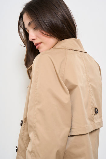 Trench crop donna cammello - 6