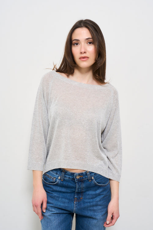 Maglia donna grigio lurex