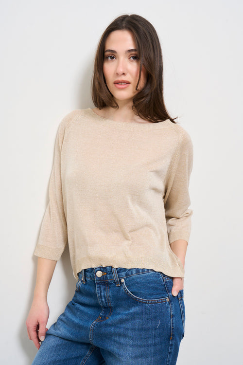 Maglia donna oro lurex