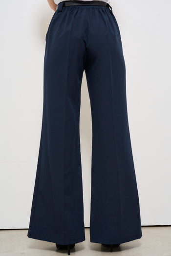 Pantalone donna blu con cintura - 4