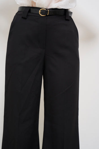 Pantalone donna nero con cintura - 5