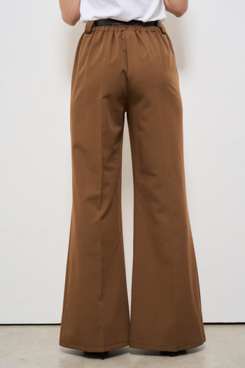 Pantalone donna marrone con cintura - 4