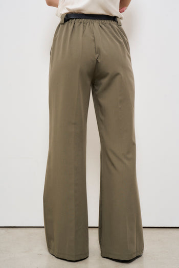 Pantalone donna verde con cintura - 4