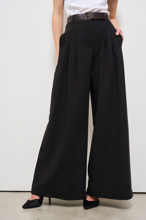 Pantalone donna nero a palazzo