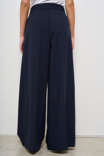 Pantalone donna blu wide-leg - 3