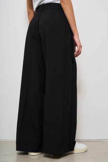 Pantalone donna nero wide-leg - 4