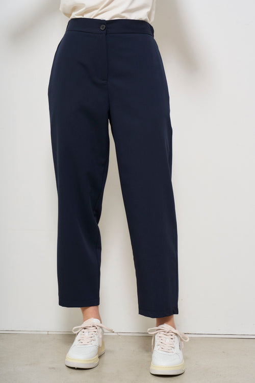 Pantalone donna carrot fit blu