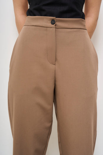 Pantalone donna carrot fit tortora - 3