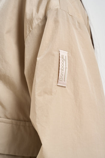 Giacca donna in nylon beige con cappuccio - 4