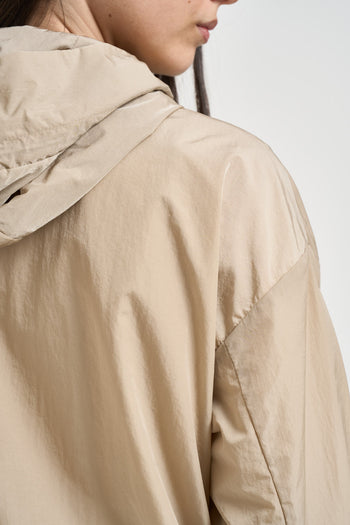 Giacca donna in nylon beige con cappuccio - 6