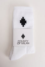 Calze uomo con logo bianche 491  COUNTY OF MILAN 