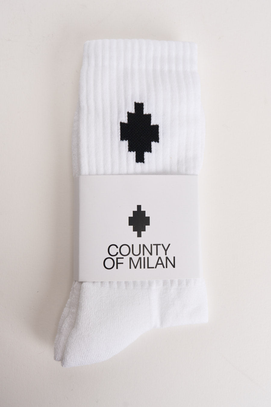 Calze uomo con logo bianche 491  COUNTY OF MILAN 