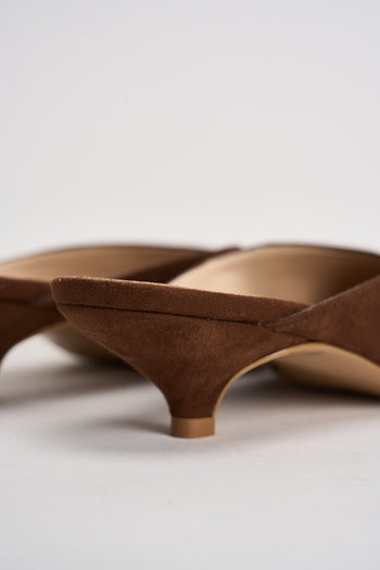 Sabot donna in suede marrone - 7