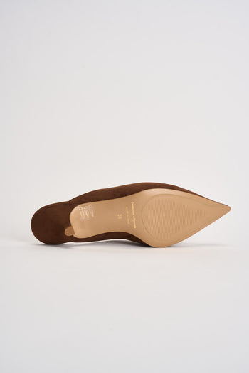 Sabot donna in suede marrone - 8