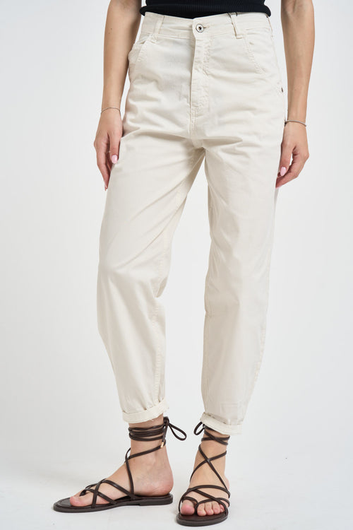 Pantalone donna regular panna - 1