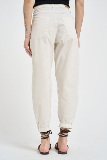 Pantalone donna regular panna - 3