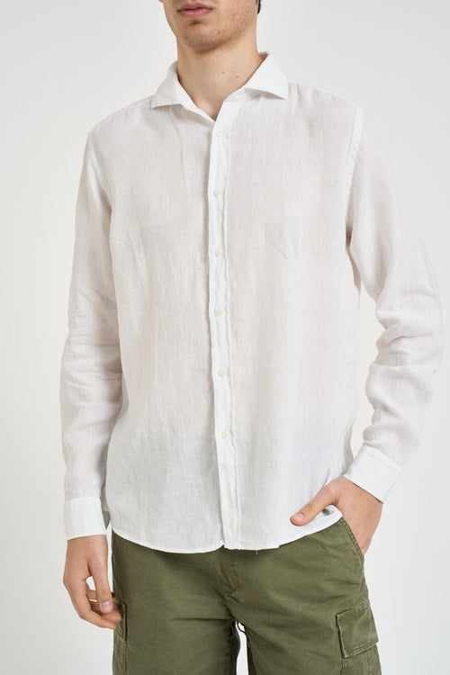 Camicia uomo in lino bianco