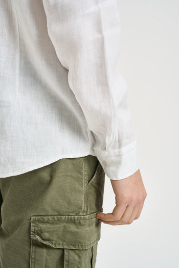 Camicia uomo in lino bianco - 4