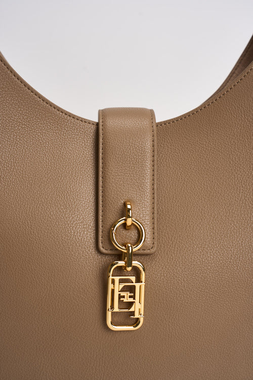 Borsa donna a spalla in pelle beige - 2