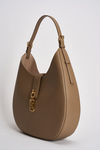 Borsa donna a spalla in pelle beige - 3