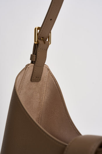 Borsa donna a spalla in pelle beige - 5