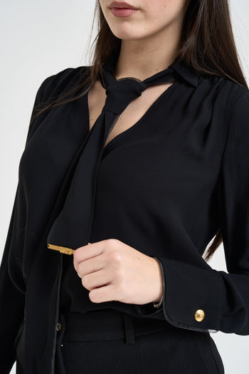 Camicia donna con foulard nera - 3