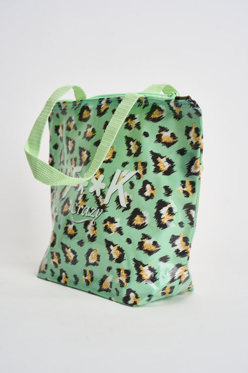 Mini bag donna con stampa animalier verde acqua - 2
