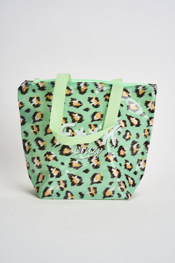Mini bag donna con stampa animalier verde acqua - 3
