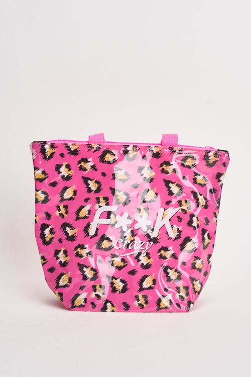 Mini bag donna con stampa animalier fucsia