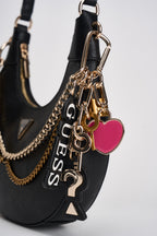 Borsa donna a spalla nera con charms HWBG98 99180BLACK GUESS 