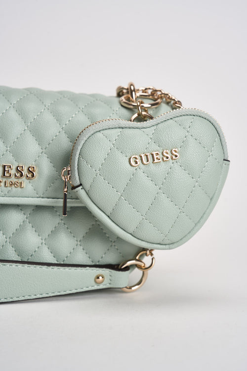 Borsa donna a tracolla verde acqua matelassé - 2