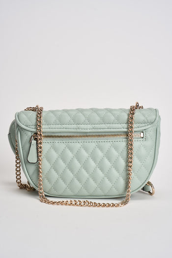Borsa donna a tracolla verde acqua matelassé - 5