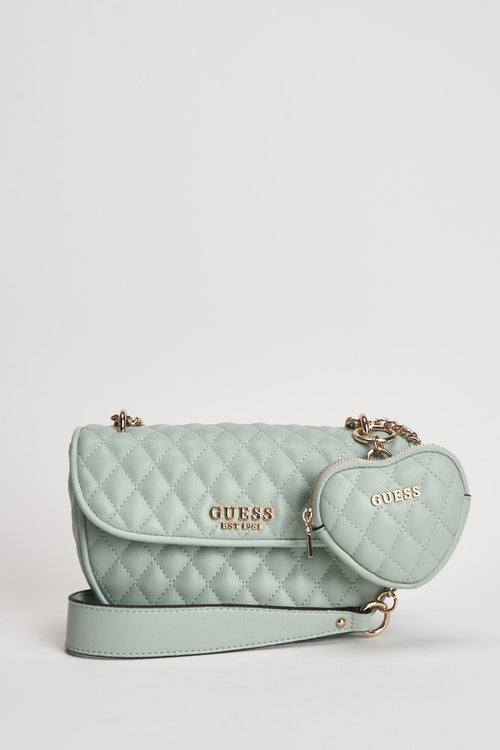 Borsa donna a tracolla verde acqua matelassé - 1