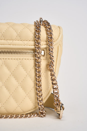Borsa donna a tracolla giallo pastello matelassé - 5
