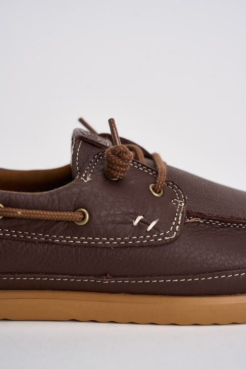 Mocassino uomo da barca in pelle marrone - 2