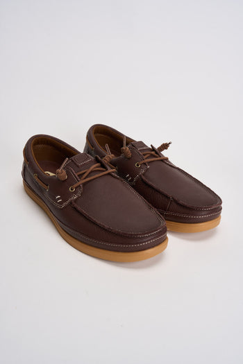 Mocassino uomo da barca in pelle marrone - 3