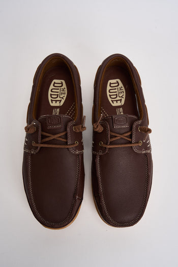 Mocassino uomo da barca in pelle marrone - 6