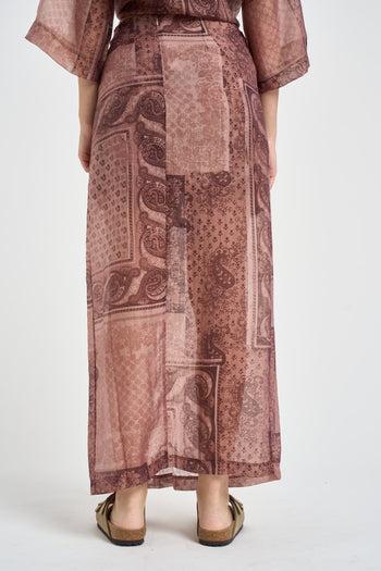 Gonna lunga donna semi trasparente rosa antico - 4