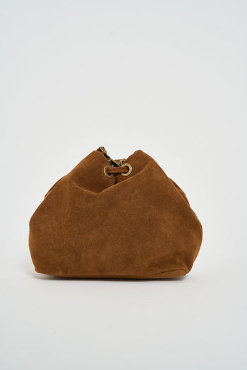 Borsa donna secchiello in suede cuoio - 4