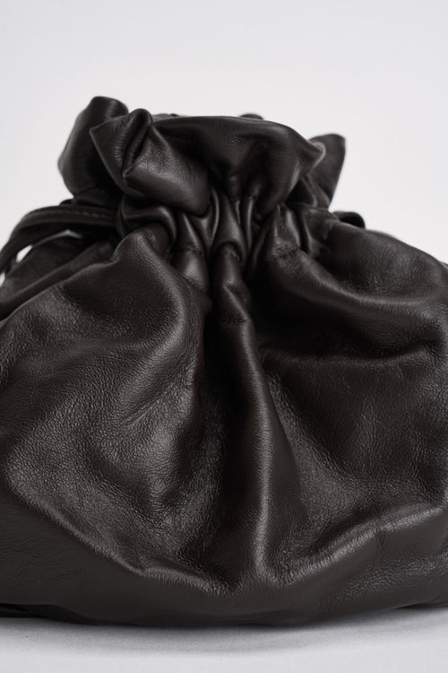 Borsa donna con coulisse marrone - 2