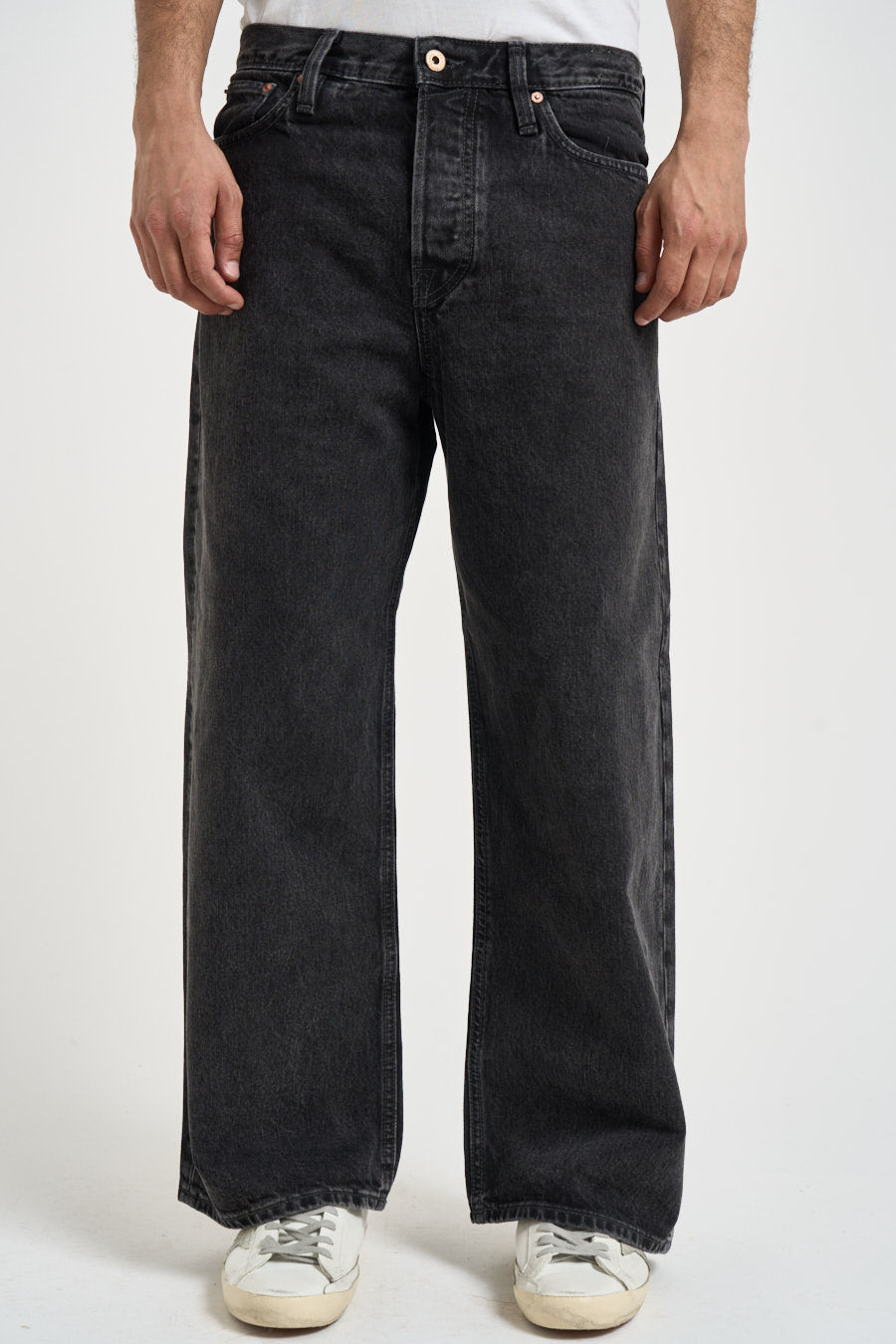Jeans uomo in denim nero 12277996 BLACK JACK & JONES 