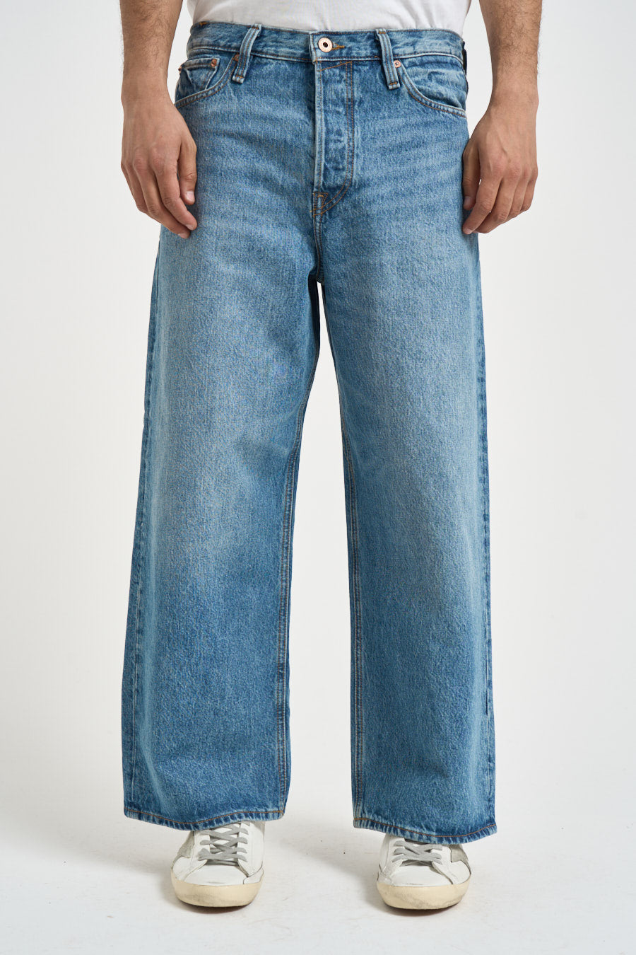 Jeans uomo gamba dritta in denim blu 12278007 BLU JACK & JONES 