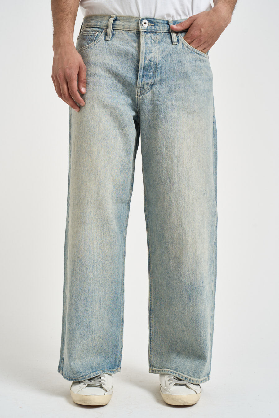 Jeans uomo wide leg in denim chiaro 12278009 BLUE DENIM JACK & JONES 