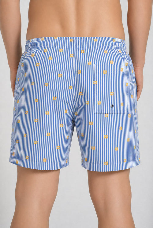 Costume uomo a righe azzurro - 2