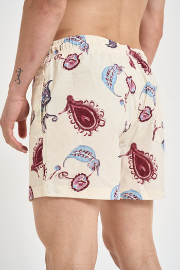 Costume uomo in fantasia beige e bordeaux - 4
